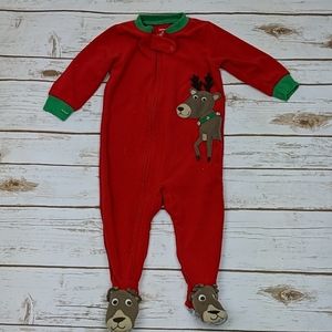 Carter's Christmas Reindeer Onesie Footie 12M
